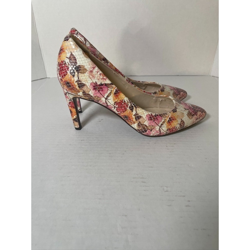 COLE HAAN SNAKE‎ FLORAL PRINT LEATHER POINTED TOE PUMP WOMEN'S US 8.5B SUPER HOT - Picture 3 of 15